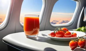 Tomatensaft im Flugzeug schmeckt besonders intensiv